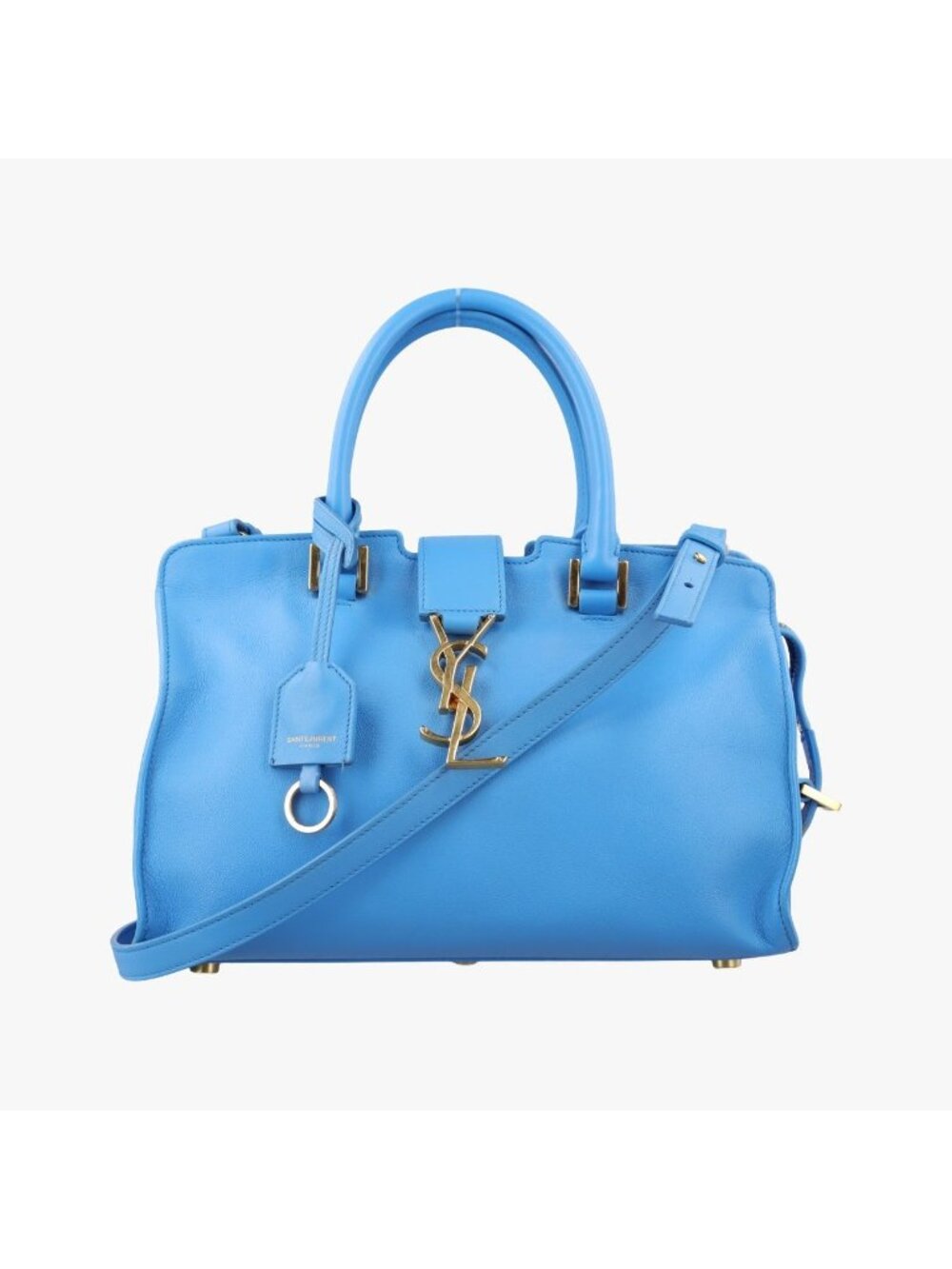 Saint Laurent Baby Cabas Blue Leather